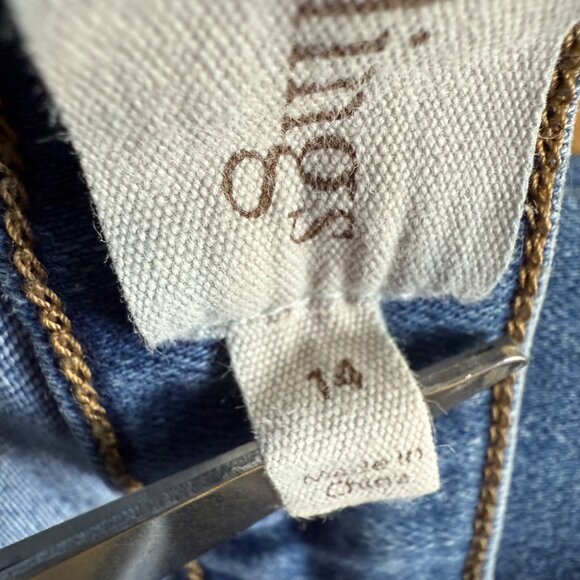 Soft Surroundings Size 14 Women’s Blue Distressed Hem Straight Leg Jeans - Picture 10 of 11